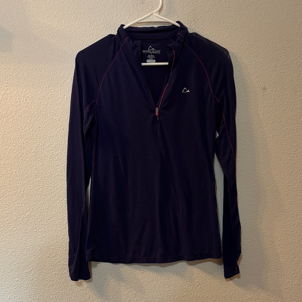 Paradox Purple Quarter Zip Long Sleeve Top